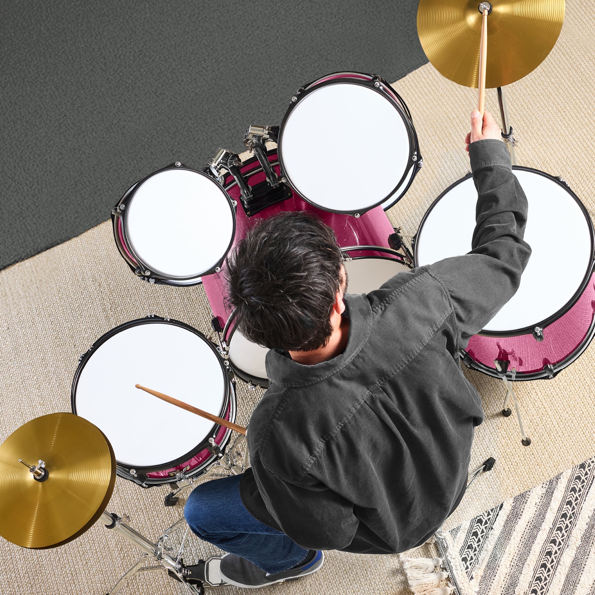 5-Piece Full Size Drum Set For Adults