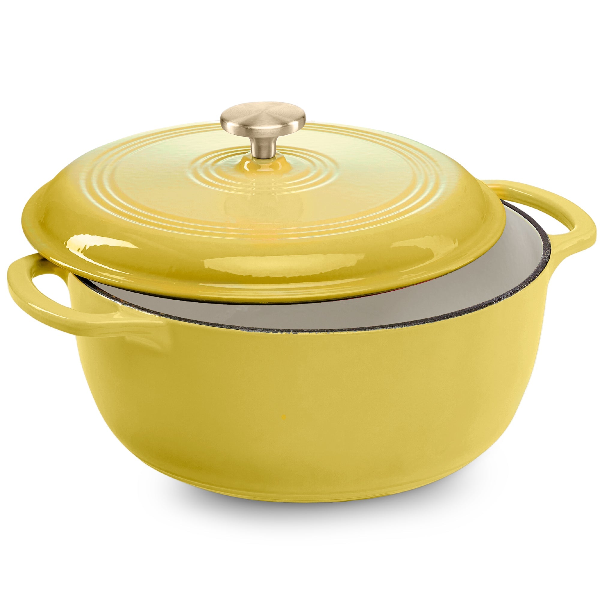 Cast-Iron Dutch Oven Kitchen Cookware w/ Enamel, Handles - 7.5qt