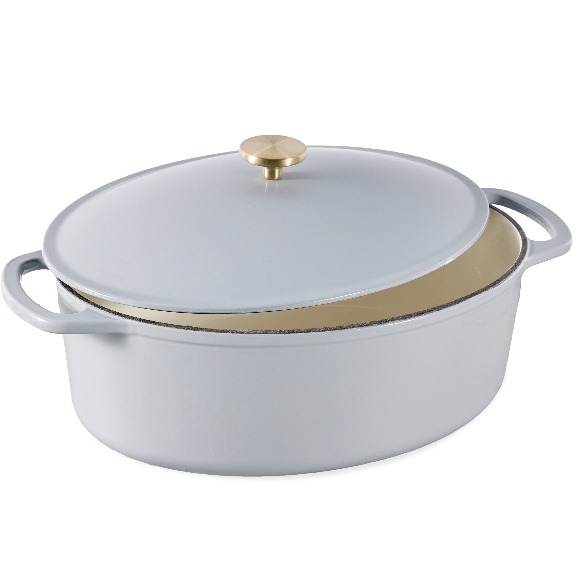 Oval Cast-Iron Dutch Oven Kitchen Cookware w/ Enamel - 7.5qt