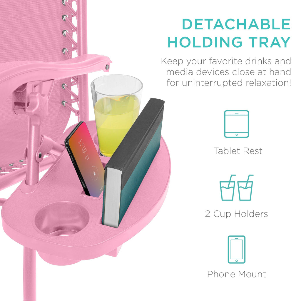 Set of 2 Adjustable Zero Gravity Patio Chair Recliners w/ Cup Holders