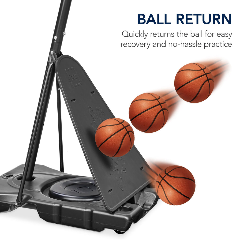 Adjustable 4.4-10ft Basketball Hoop, w/ Shatterproof Backboard,  Ball Return