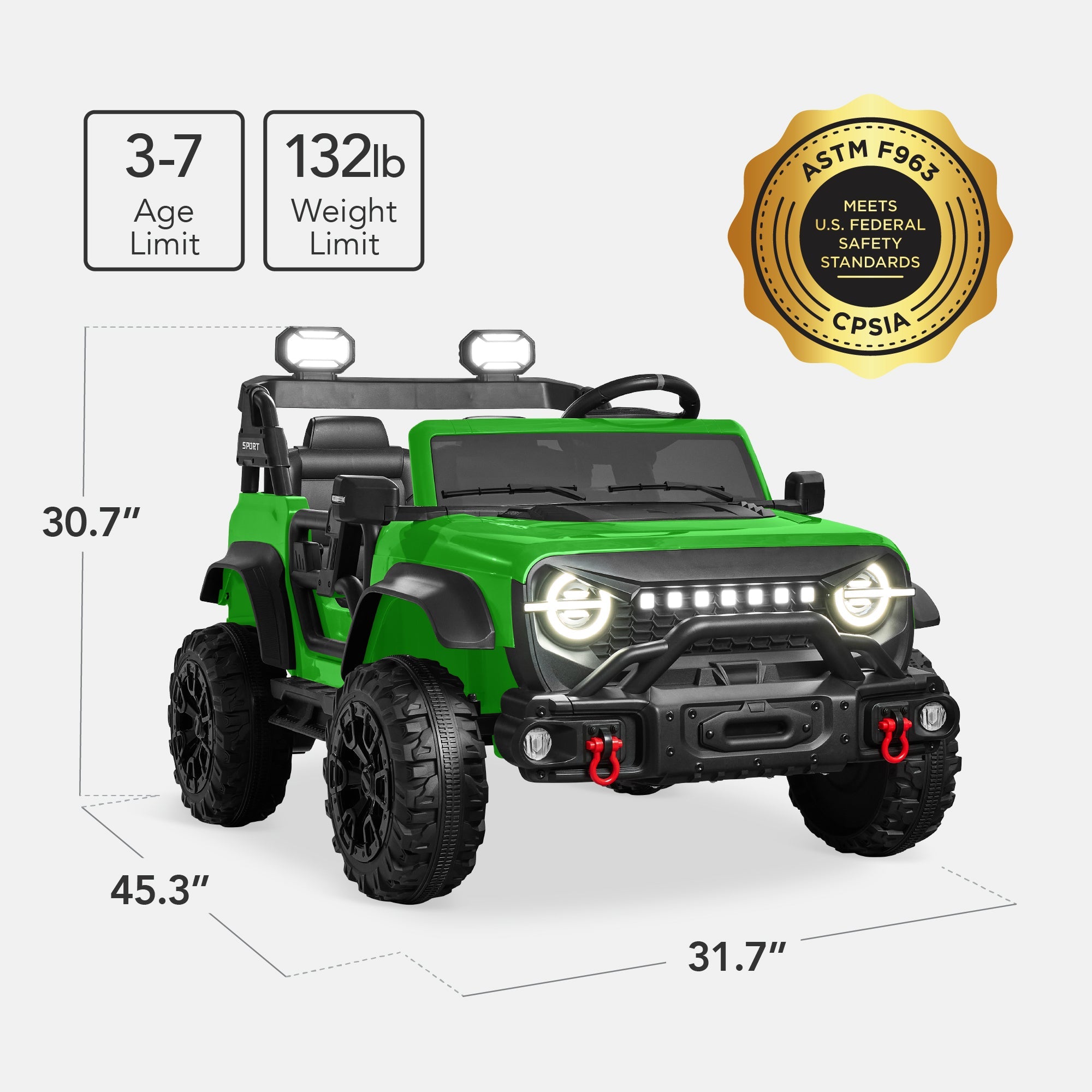 24V 2-Seater Electric Ride-On Car Truck w/ Parent Control, Bluetooth