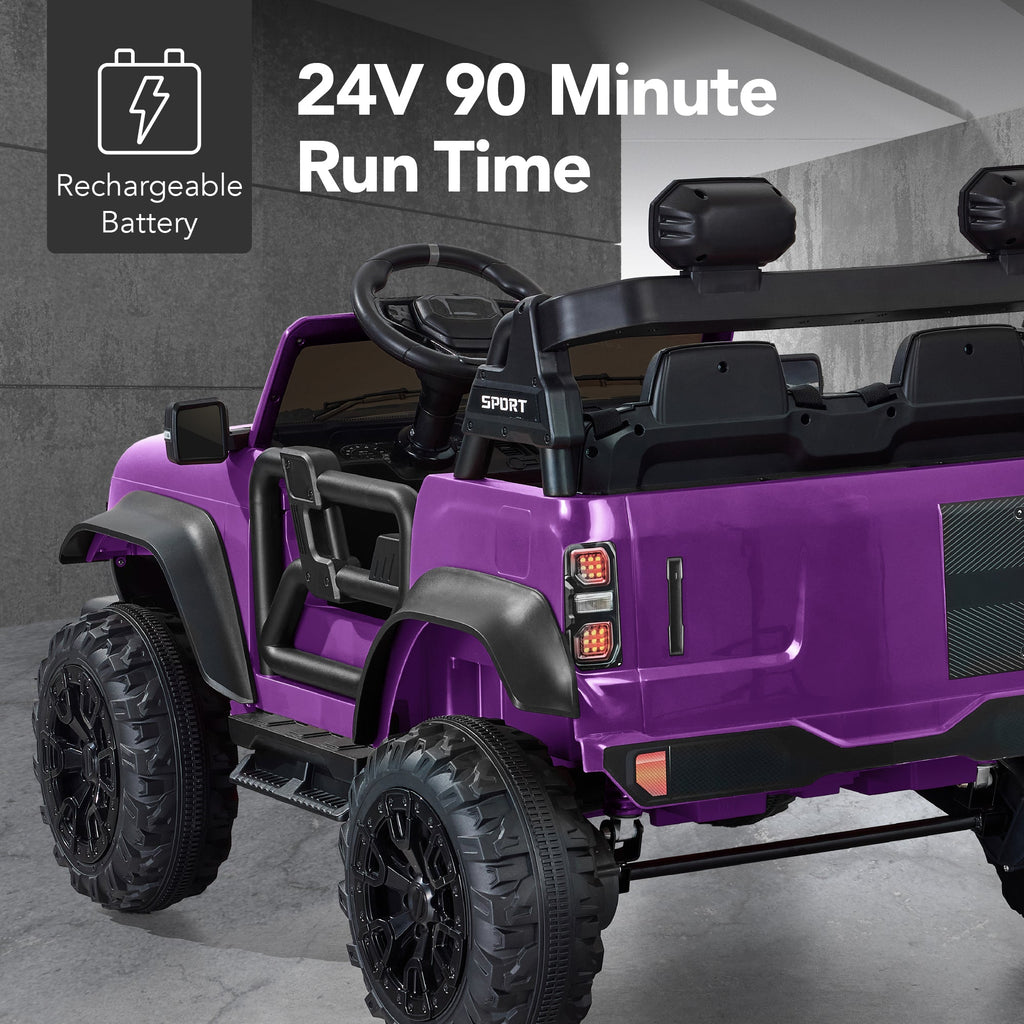 24V 2-Seater Electric Ride-On Car Truck w/ Parent Control, Bluetooth