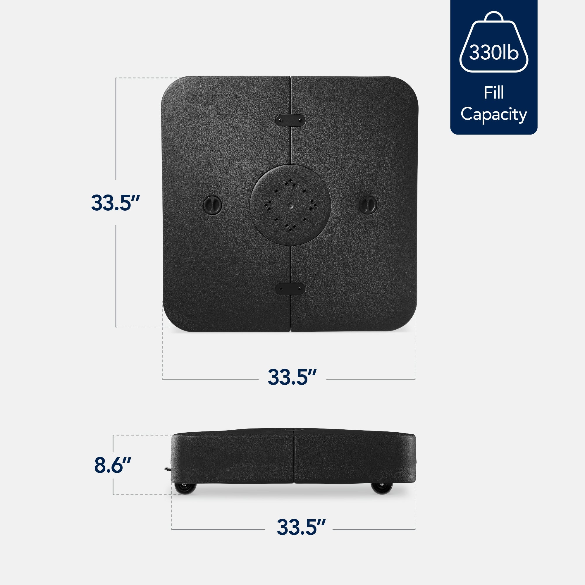 Outdoor Cantilever Base w/ Wheels, Locks, Fillable 330lb Capacity