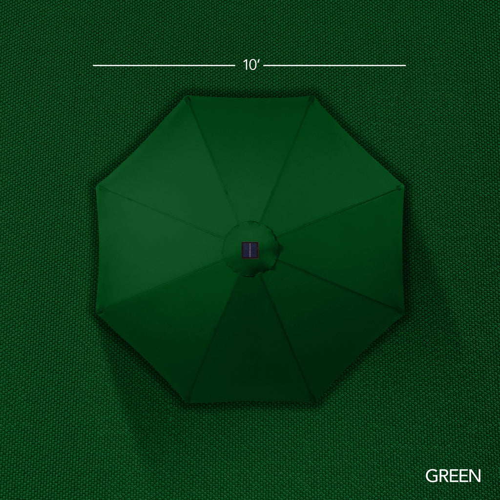 Woodgrain Pattern Solar LED Lighted Patio Umbrella w/ Adjustable Tilt - 10ft