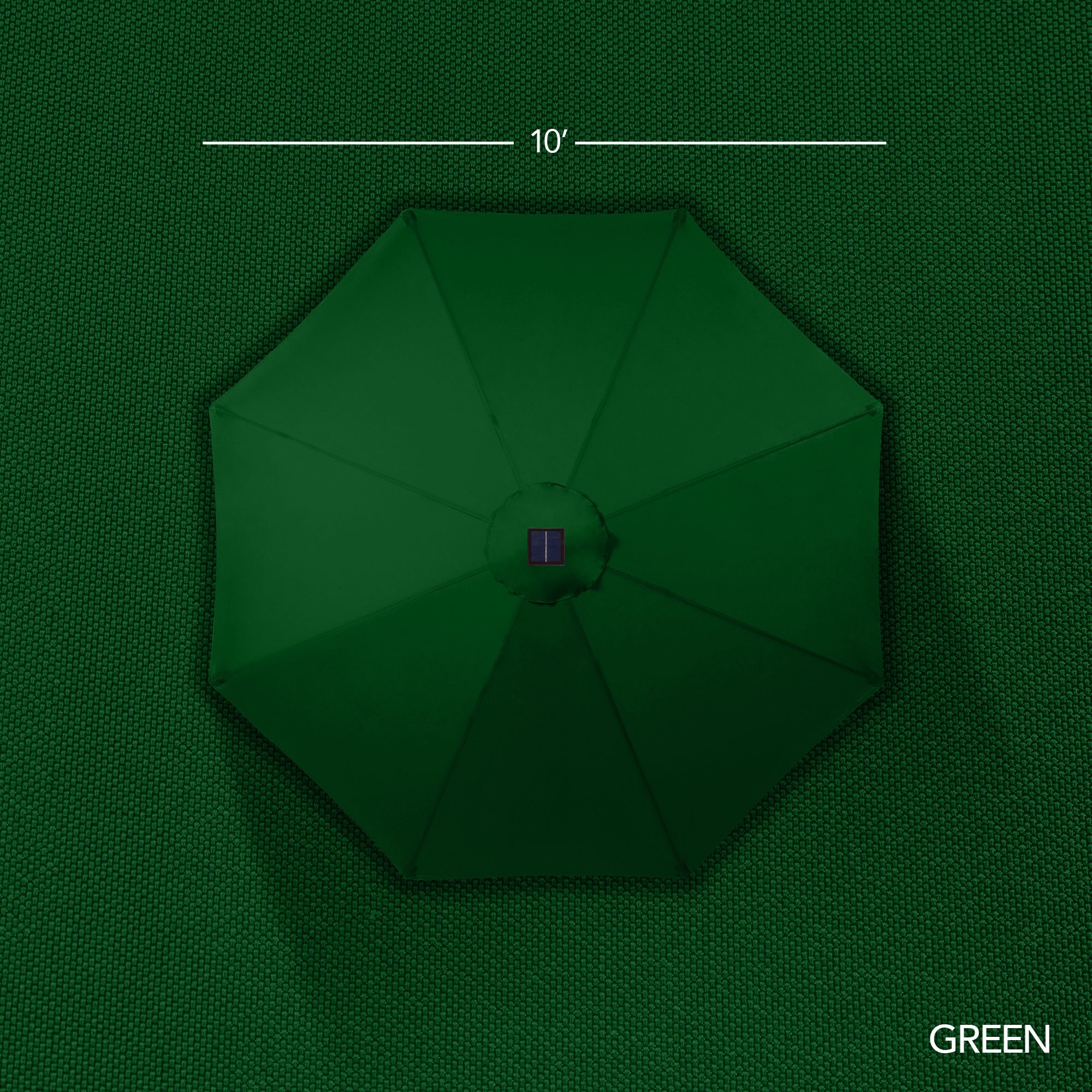 Woodgrain Pattern Solar LED Lighted Patio Umbrella w/ Adjustable Tilt - 10ft