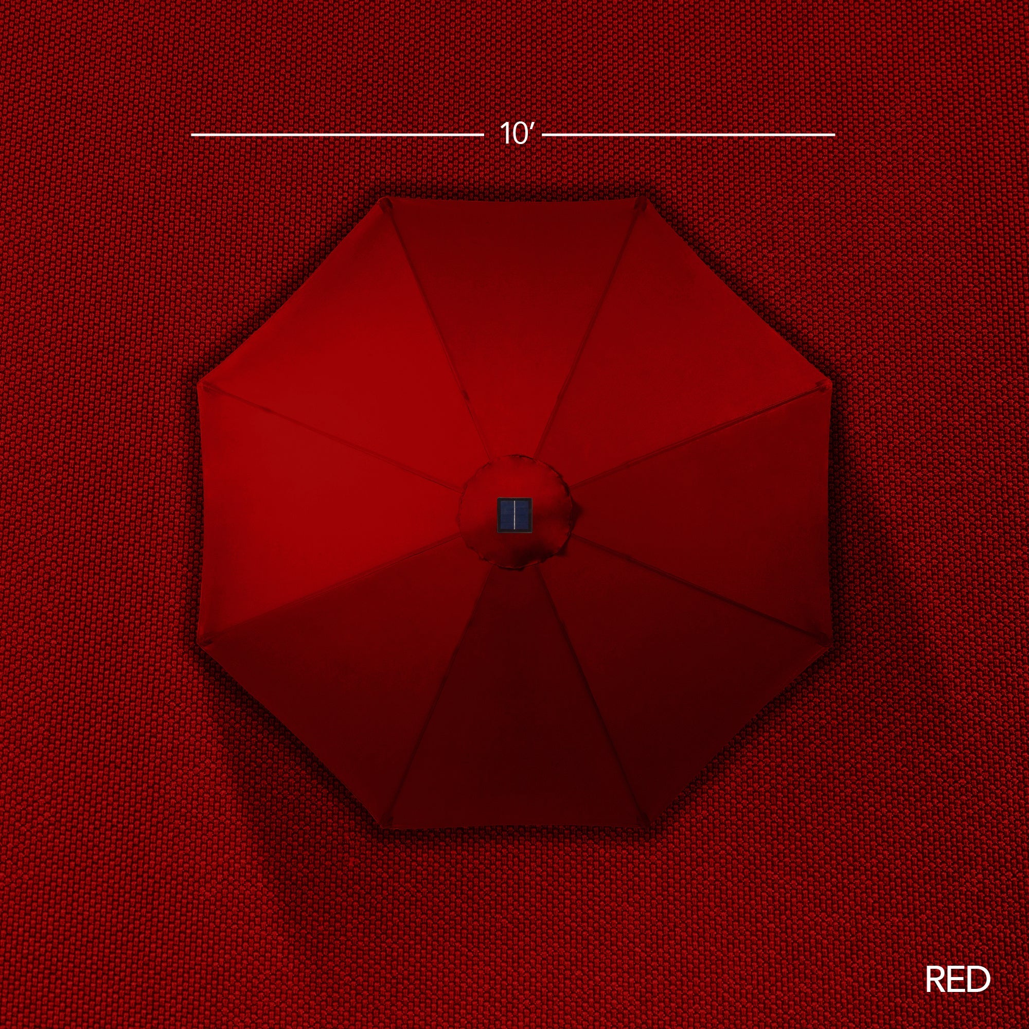 Woodgrain Pattern Solar LED Lighted Patio Umbrella w/ Adjustable Tilt - 10ft