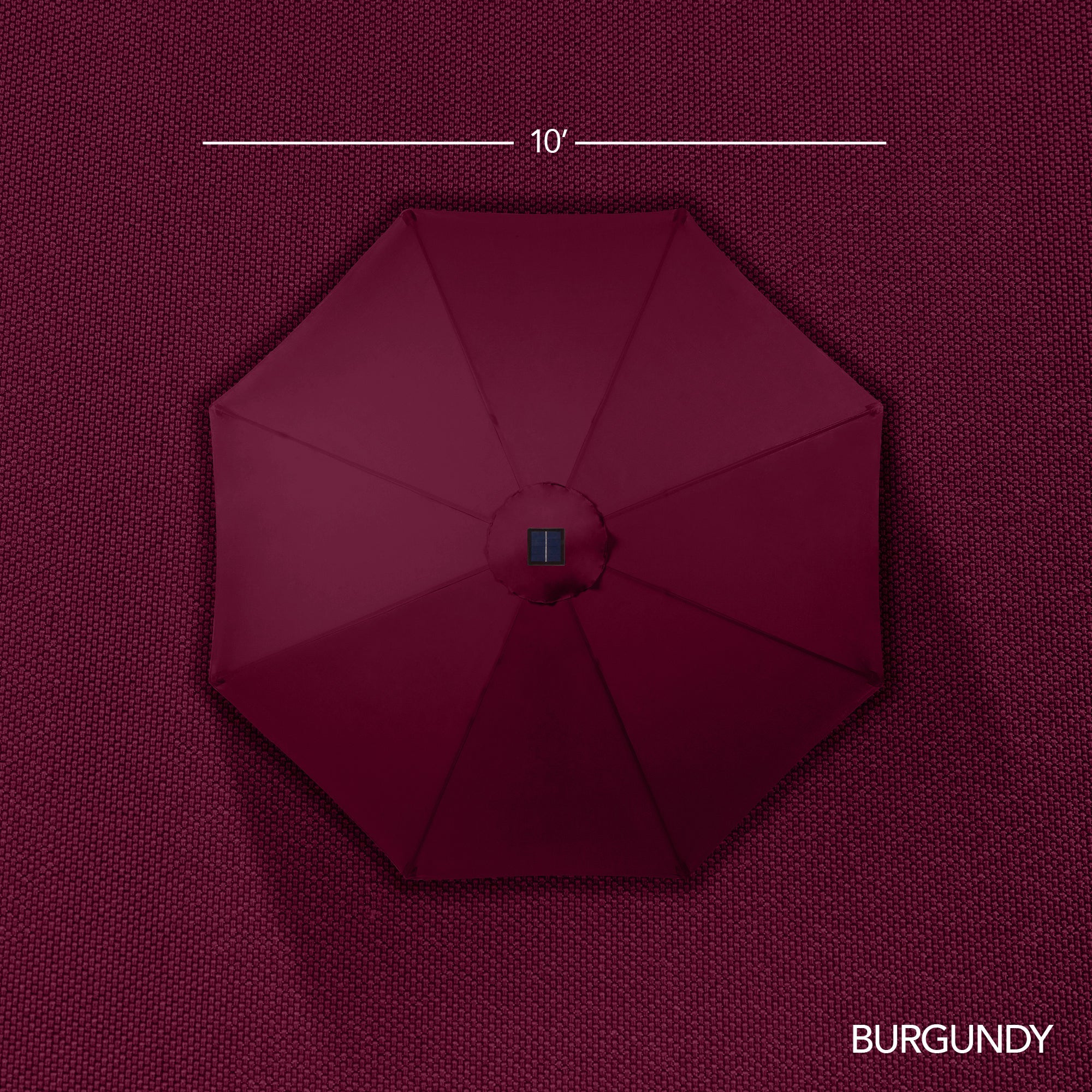 Woodgrain Pattern Solar LED Lighted Patio Umbrella w/ Adjustable Tilt - 10ft