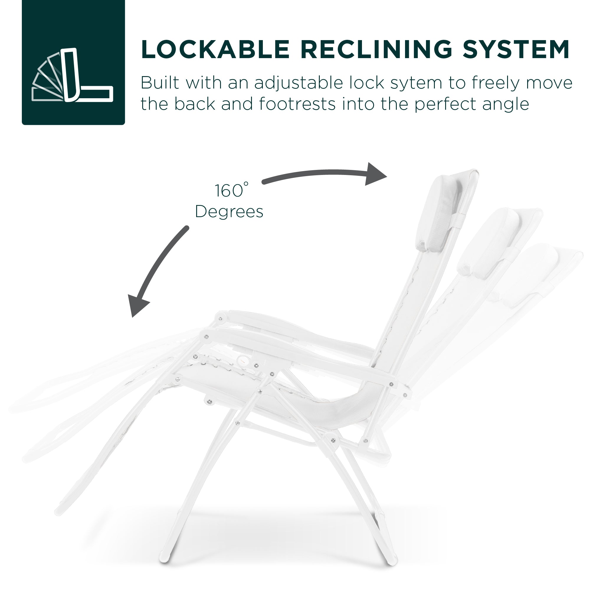 Oversized Reclining Zero Gravity Chair Lounger w/ Cup Holder, Pillow