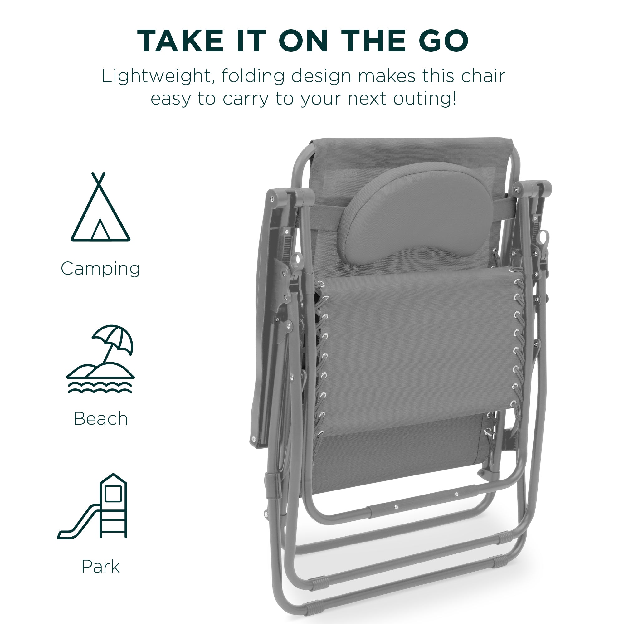 Oversized Reclining Zero Gravity Chair Lounger w/ Cup Holder, Pillow