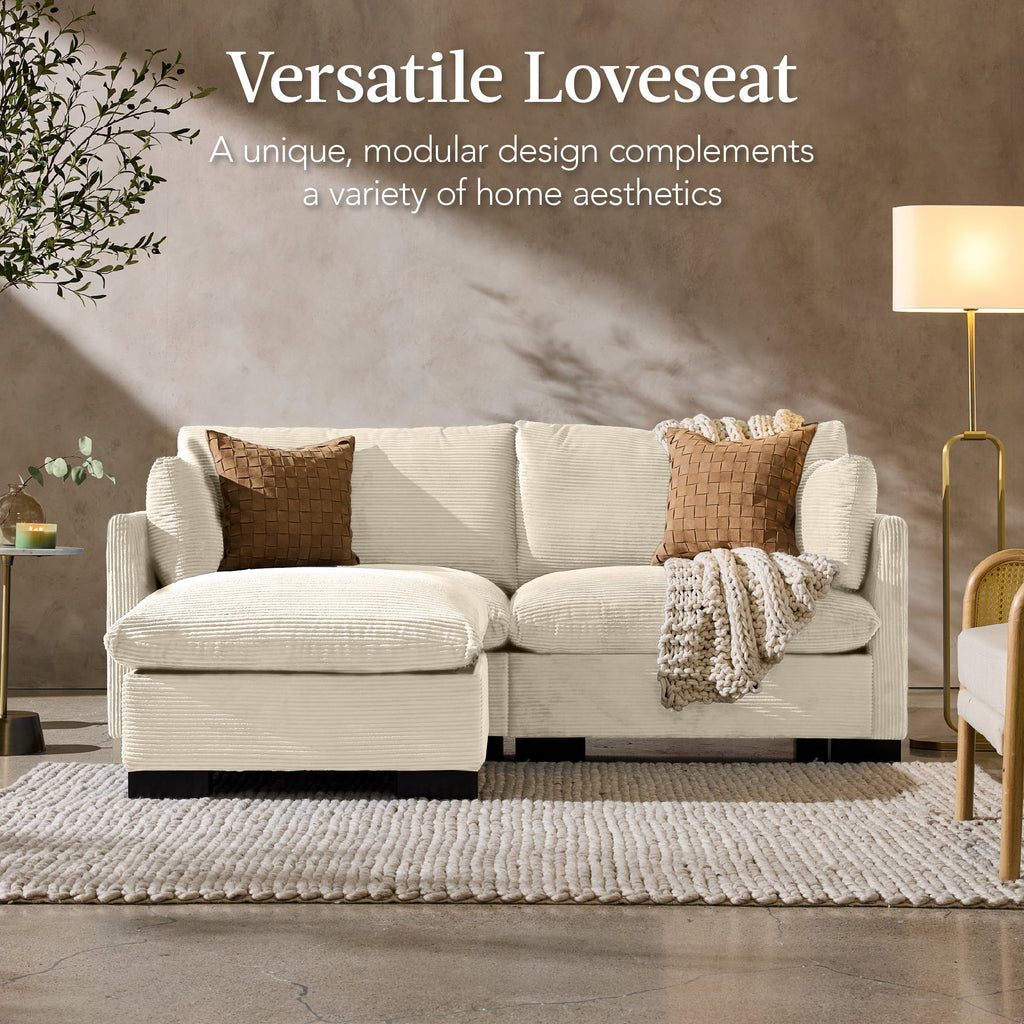 Modular Sectional Pillowtop Sofa w/ Ottoman & Storage  82in