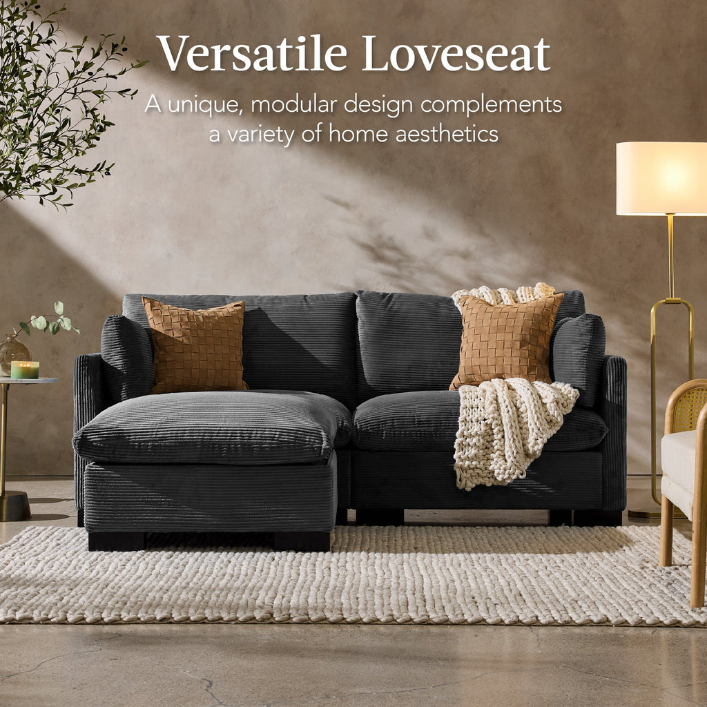 Modular Sectional Pillowtop Sofa w/ Ottoman & Storage  82in