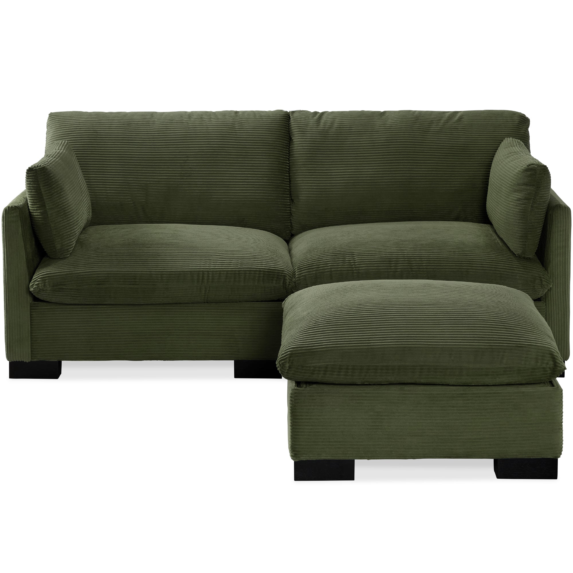 Modular Sectional Pillowtop Sofa w/ Ottoman & Storage  82in