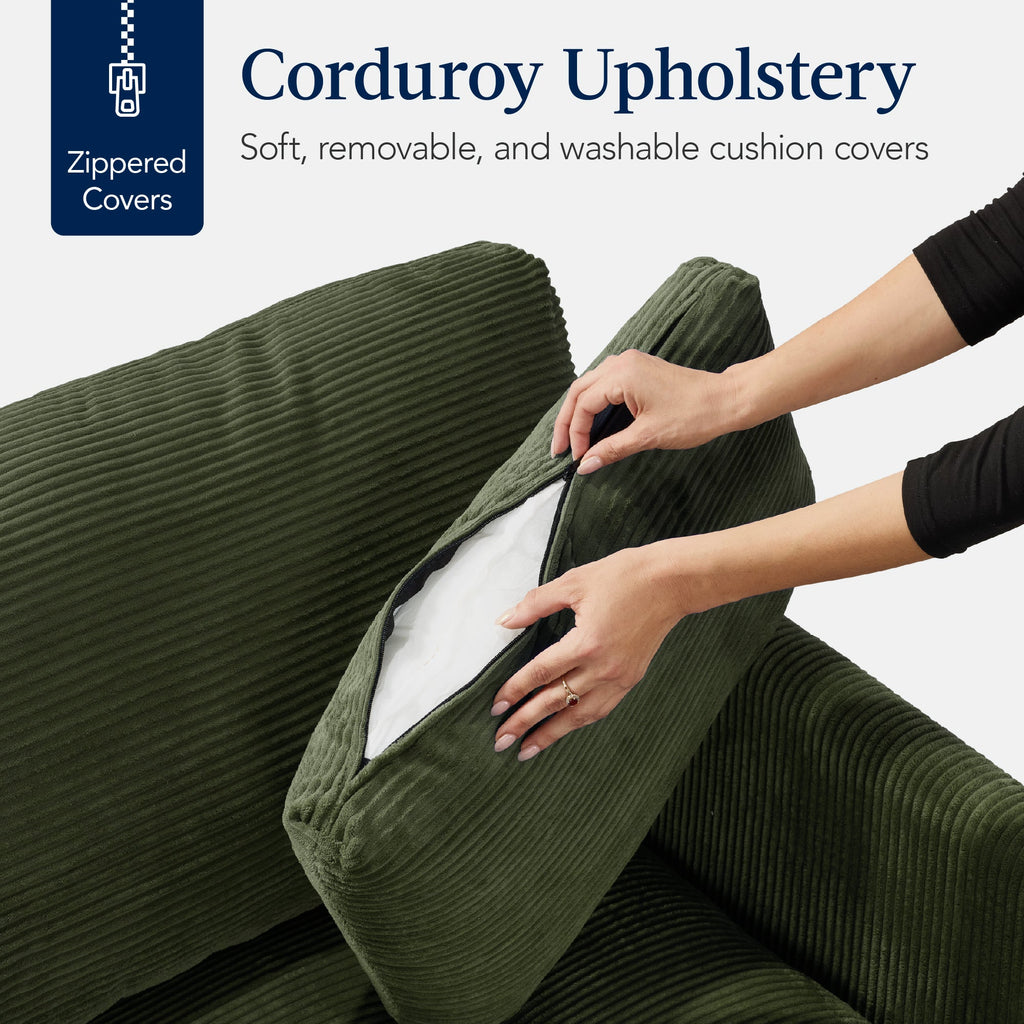 Modular Sectional Pillowtop Sofa w/ Ottoman & Storage  82in