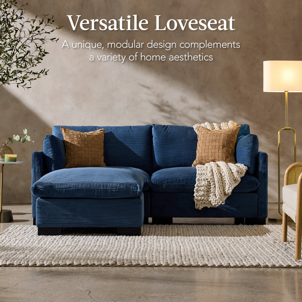 Modular Sectional Pillowtop Sofa w/ Ottoman & Storage  82in