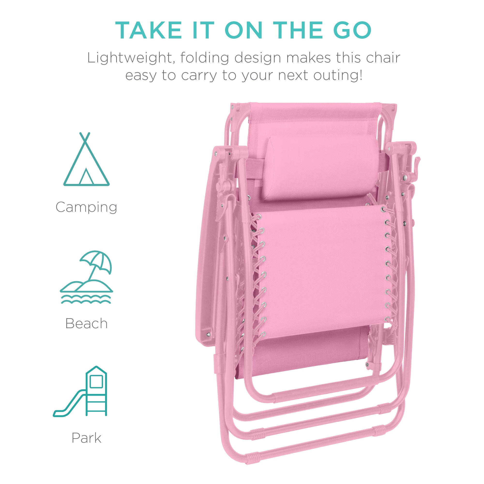 Folding Zero Gravity Recliner Patio Lounge Chair w/ Canopy, Side Tray