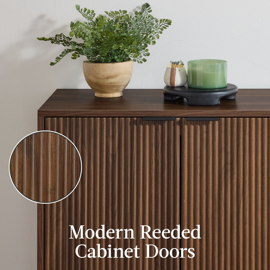 2-Door Reeded Storage Cabinet, Accent Furniture, Sideboard