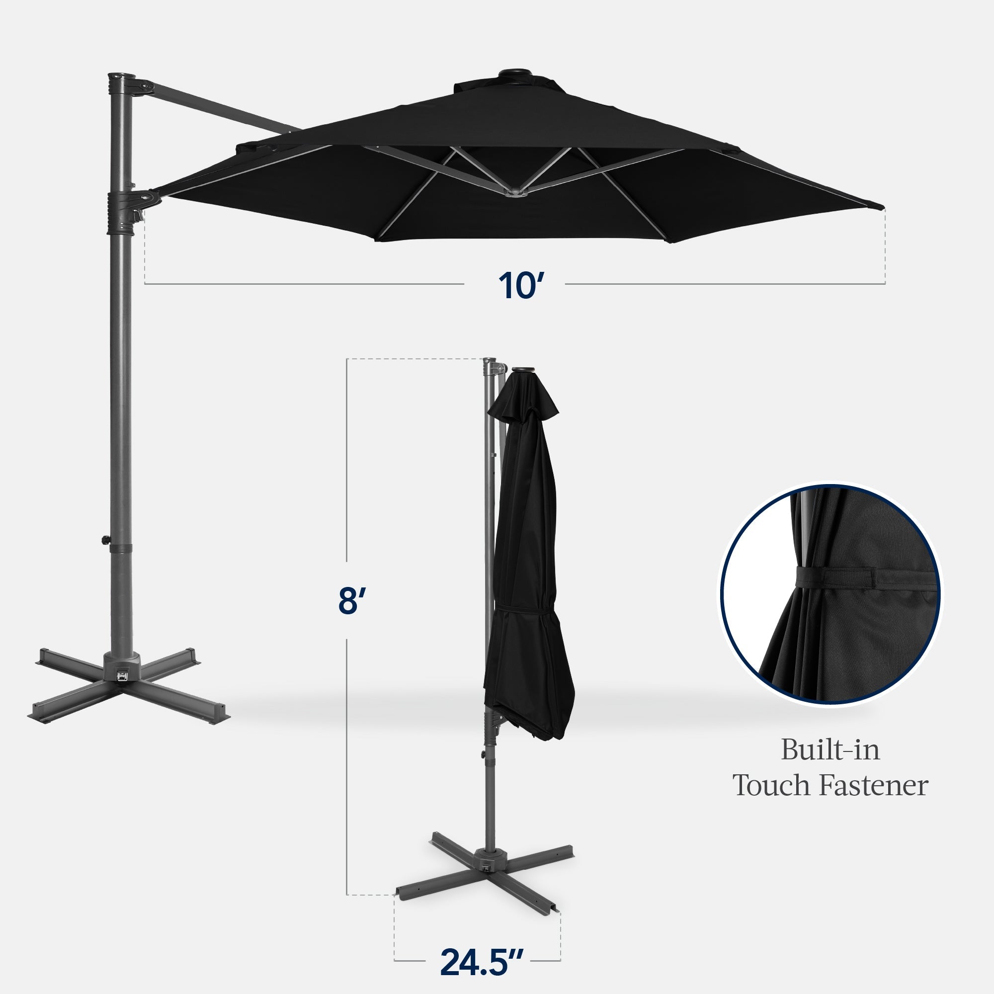 360 Rotating Cantilever Offset Patio Umbrella - 10ft