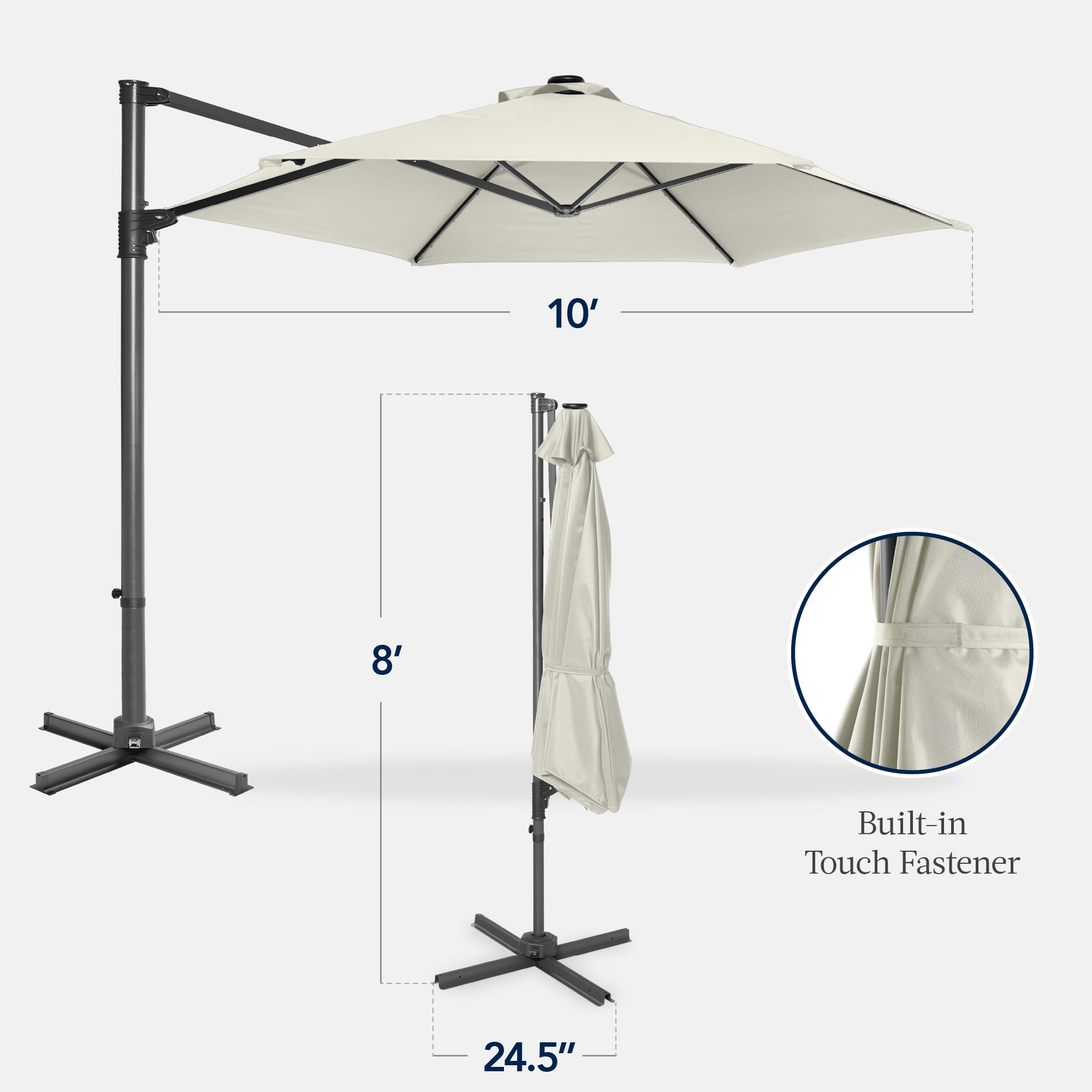 360 Rotating Cantilever Offset Patio Umbrella - 10ft