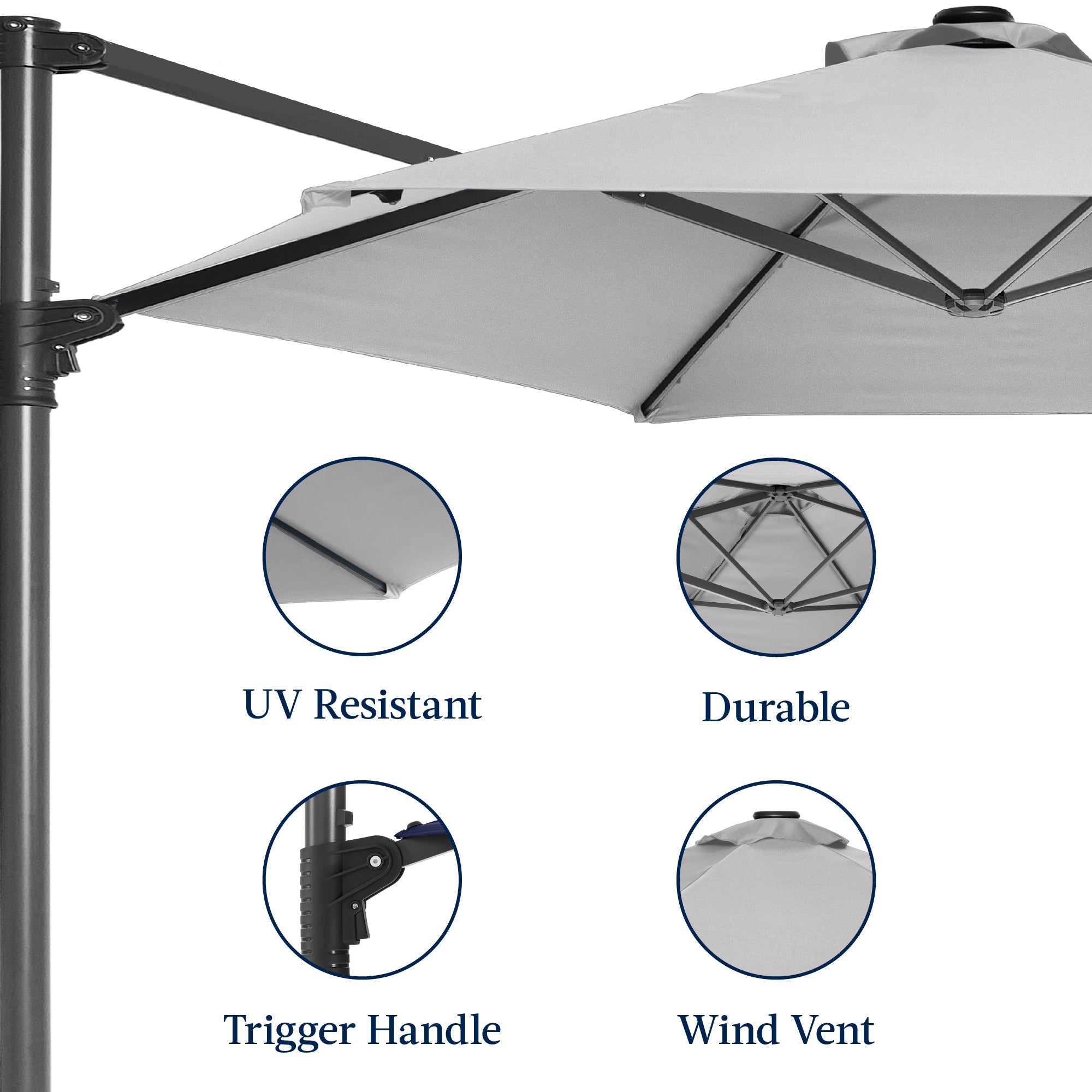 360 Rotating Cantilever Offset Patio Umbrella - 10ft