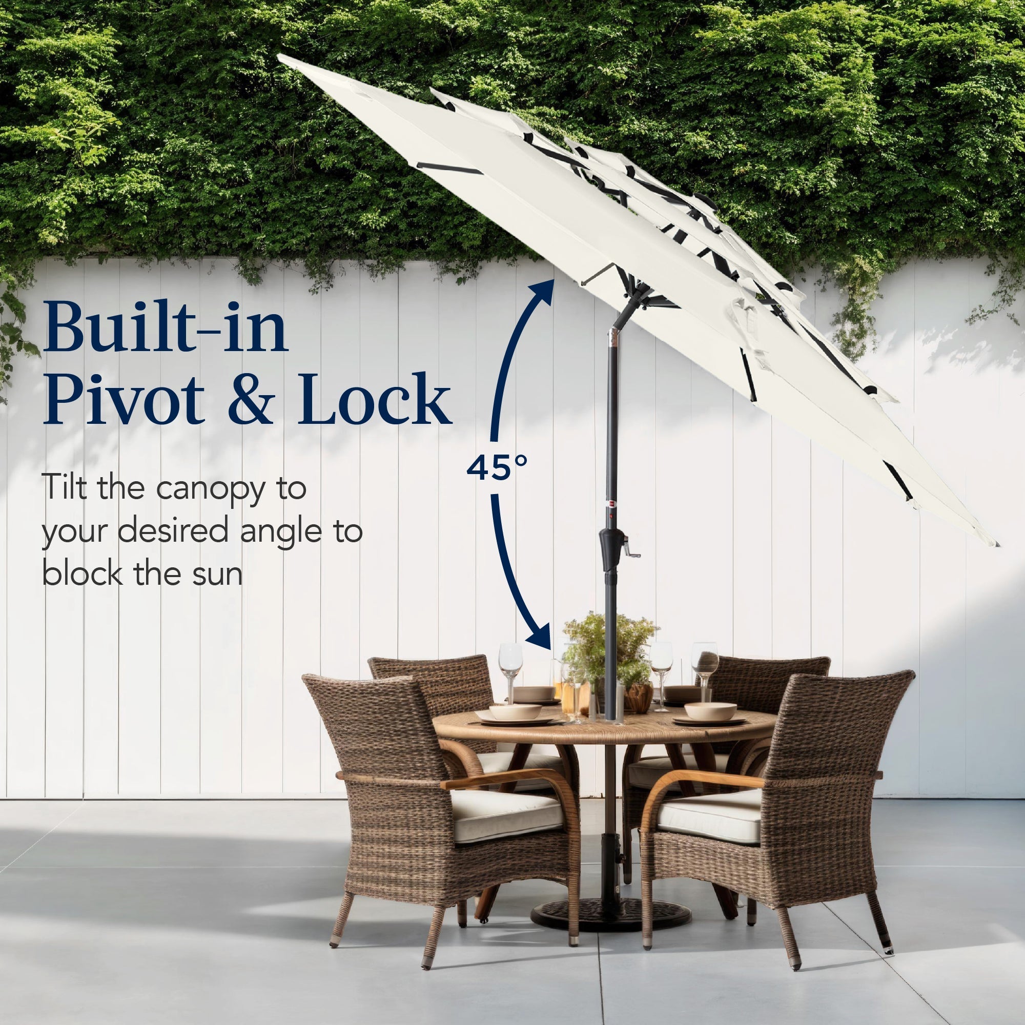 3-Tier Patio Umbrella w/ Tilt Adjustment, Crank - 10ft