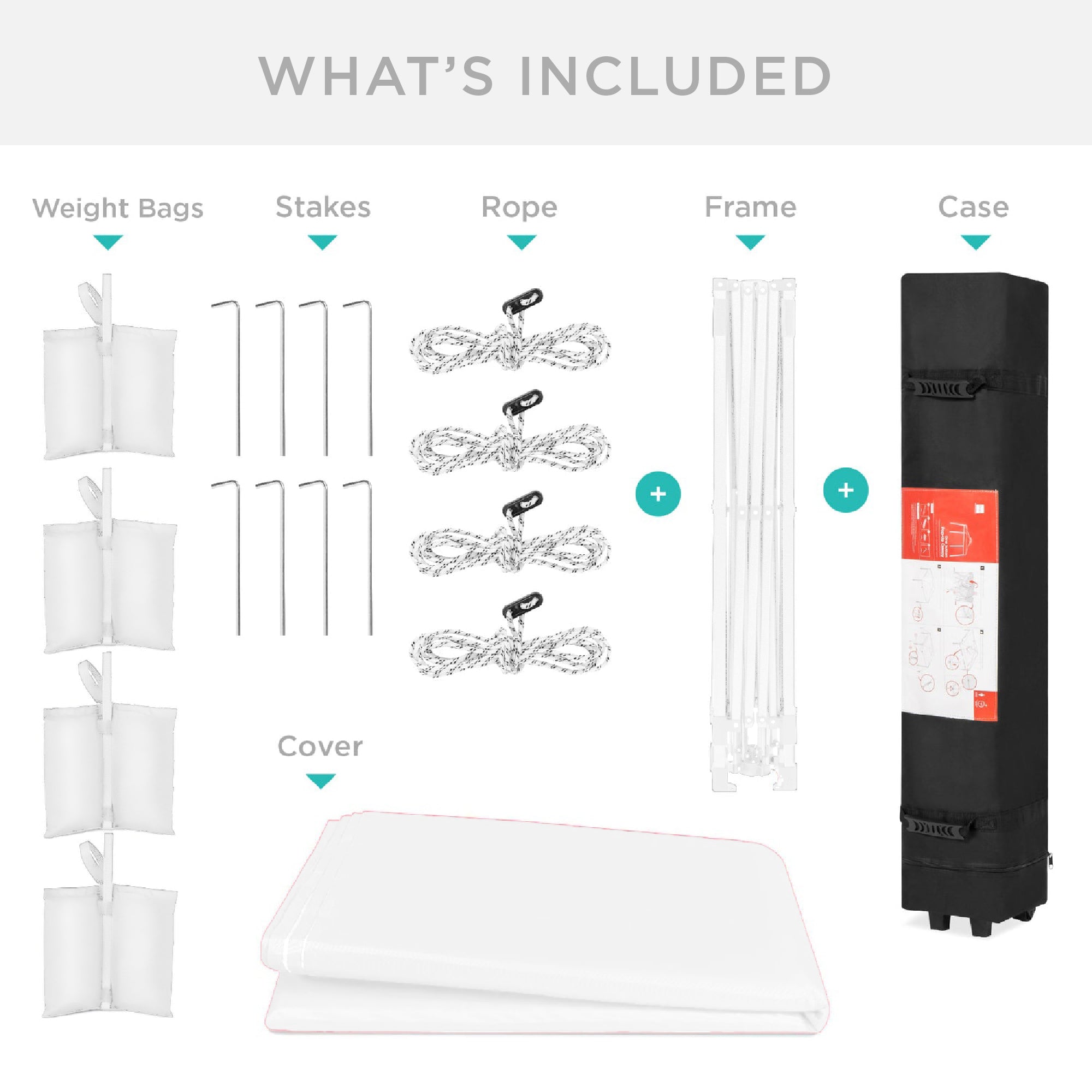 One-Person Setup Instant Pop Up Canopy w/ Case, 4 Weight Bags - 10x10ft