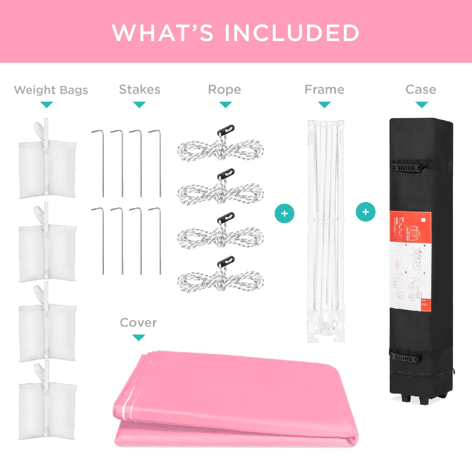 One-Person Setup Instant Pop Up Canopy w/ Case, 4 Weight Bags - 10x10ft