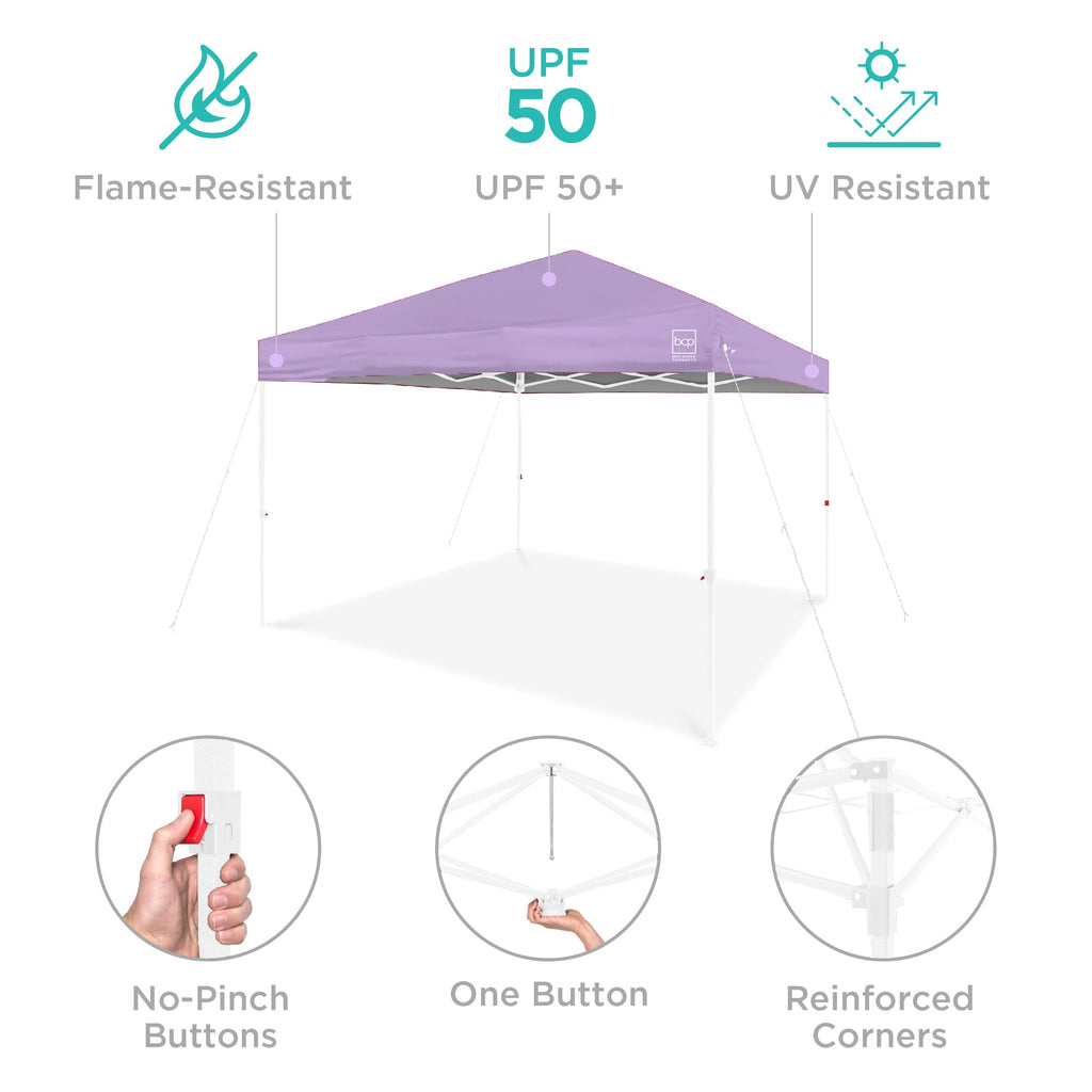 One-Person Setup Instant Pop Up Canopy w/ Case, 4 Weight Bags - 8x8ft
