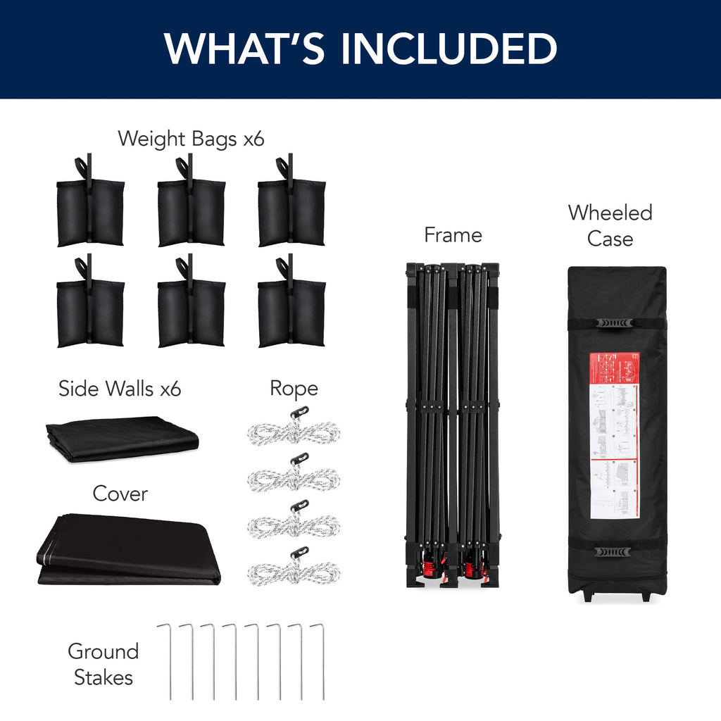 Pop Up Party Tent Canopy w/ 1-Button Easy Setup - 10x20ft