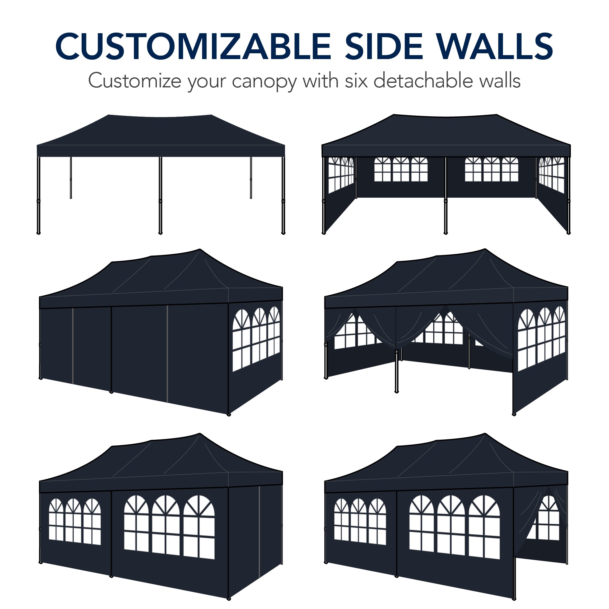 Pop Up Party Tent Canopy w/ 1-Button Easy Setup - 10x20ft