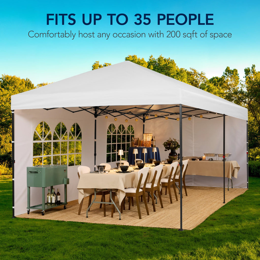 Pop Up Party Tent Canopy w/ 1-Button Easy Setup - 10x20ft