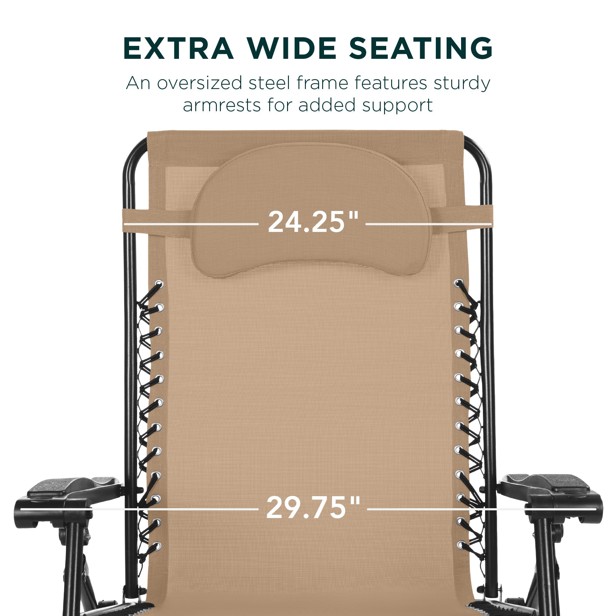 Oversized Reclining Zero Gravity Chair Lounger w/ Cup Holder, Pillow