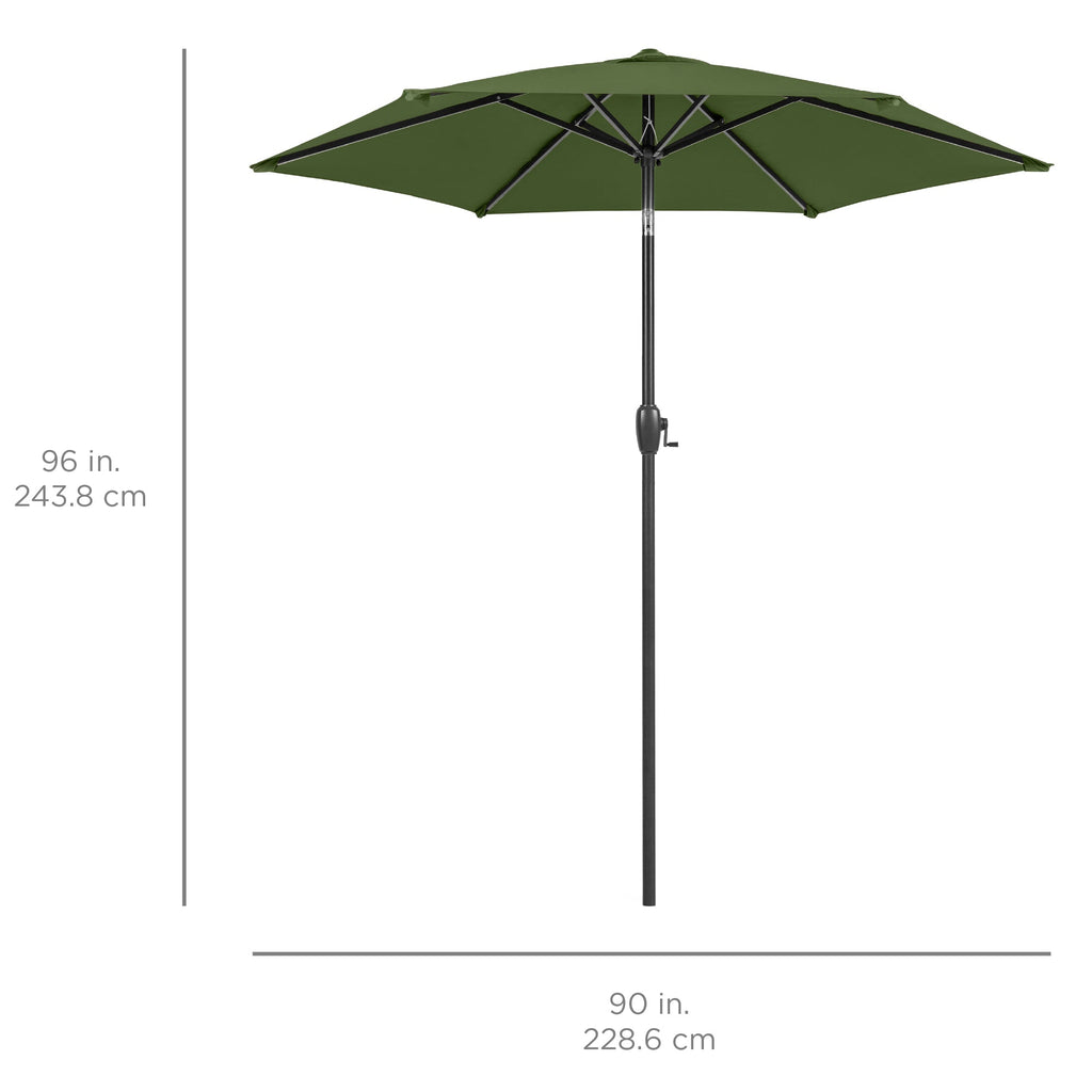Outdoor Market Patio Umbrella w/ Push Button Tilt, Crank Lift - 7.5ft