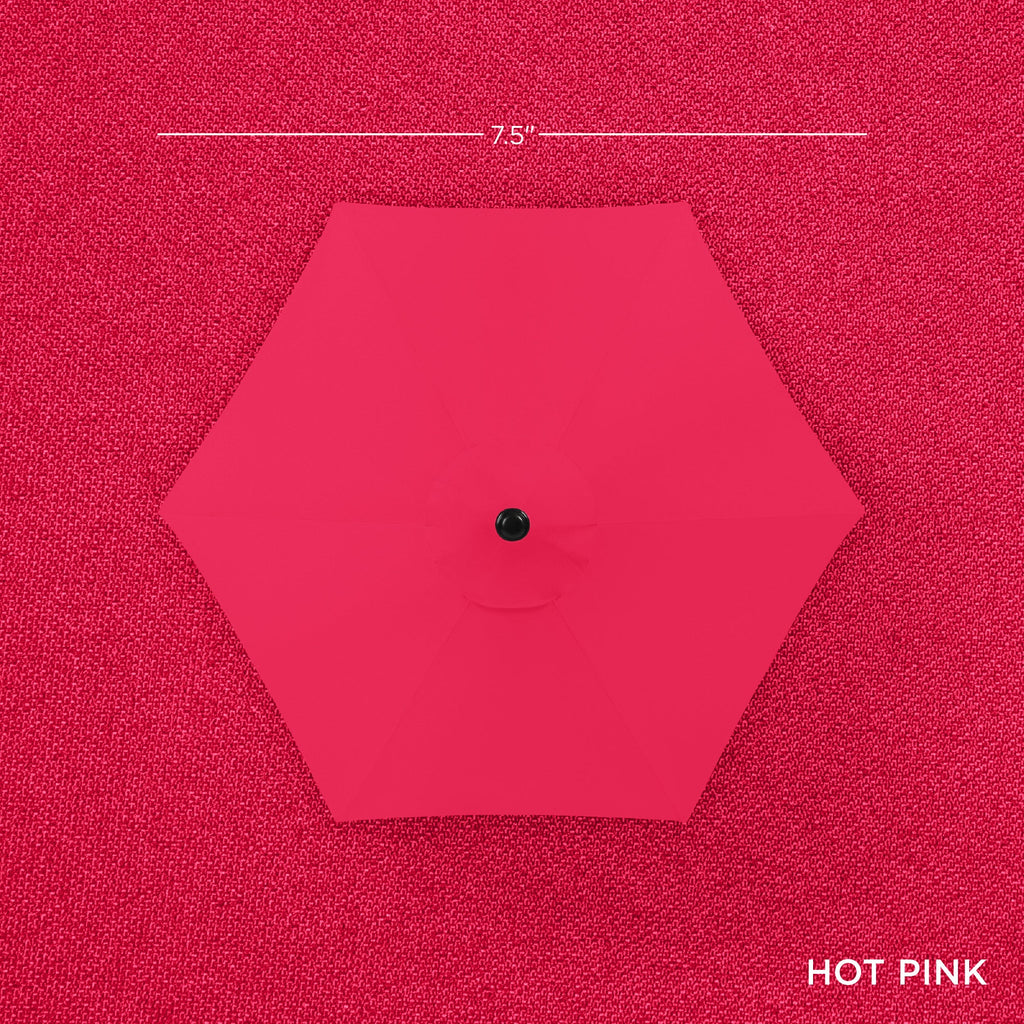 Outdoor Market Patio Umbrella w/ Push Button Tilt, Crank Lift - 7.5ft