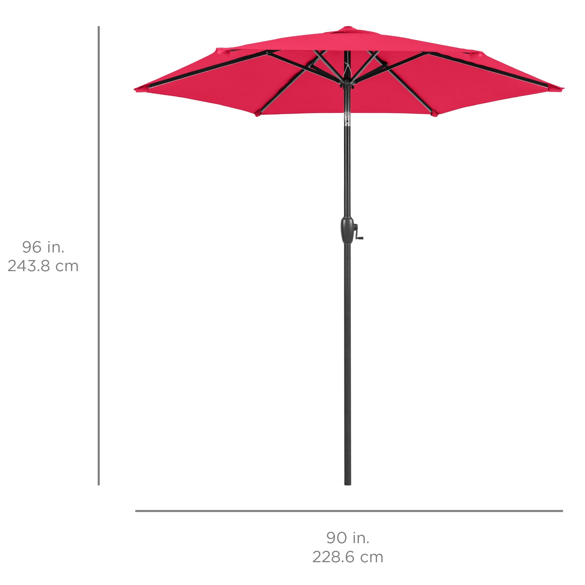 Outdoor Market Patio Umbrella w/ Push Button Tilt, Crank Lift - 7.5ft