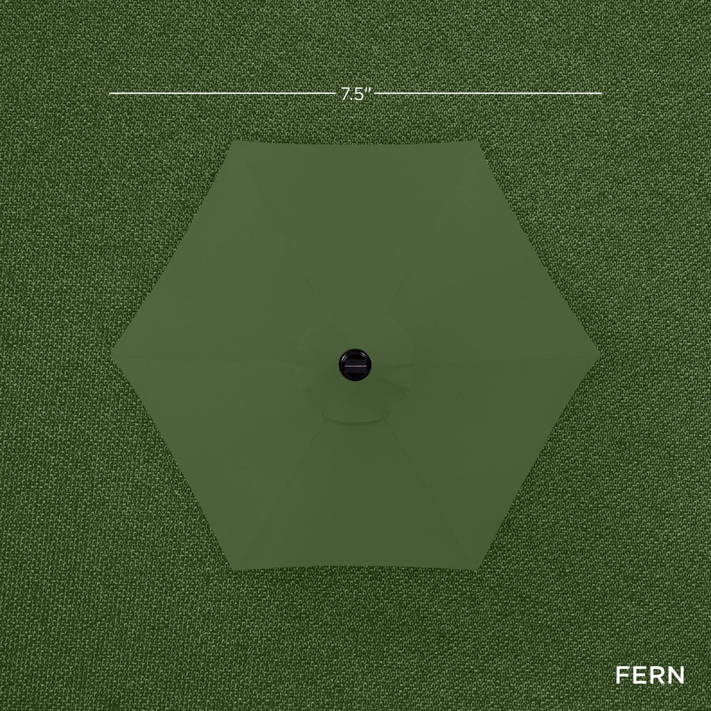 Outdoor Solar Patio Umbrella w/ Push Button Tilt, Crank Lift - 7.5ft