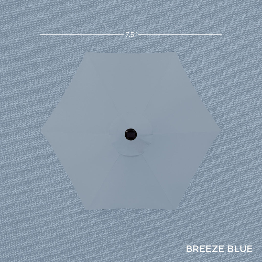 Outdoor Solar Patio Umbrella w/ Push Button Tilt, Crank Lift - 7.5ft