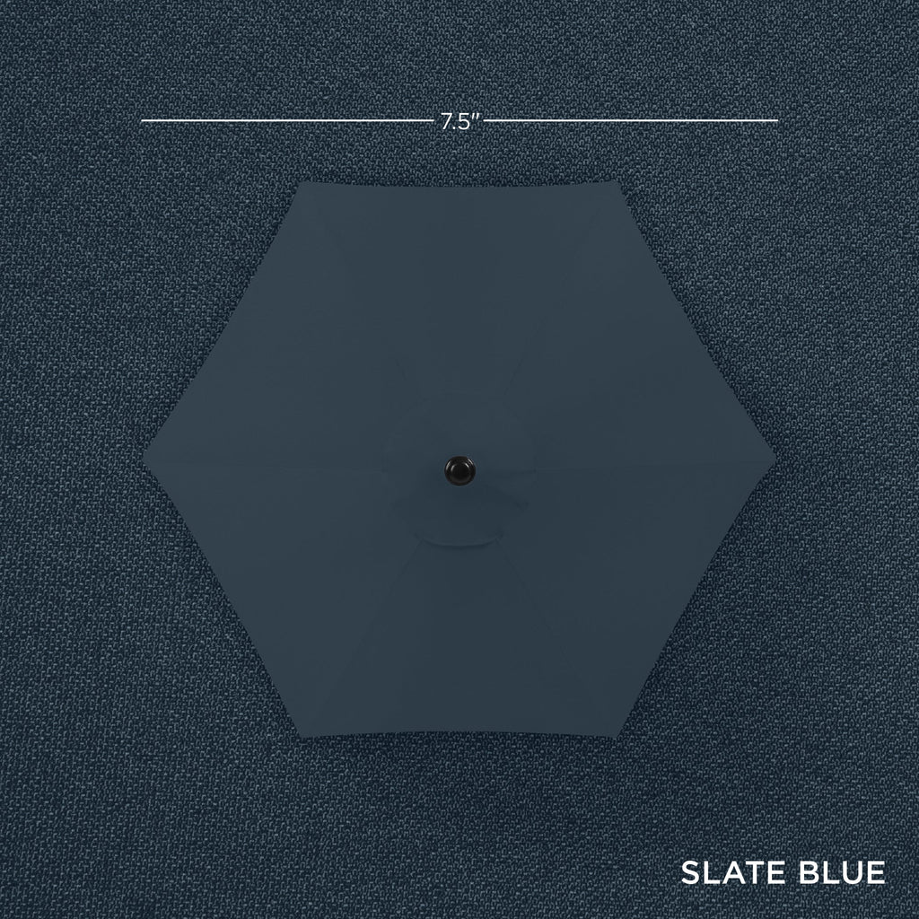 Outdoor Solar Patio Umbrella w/ Push Button Tilt, Crank Lift - 7.5ft