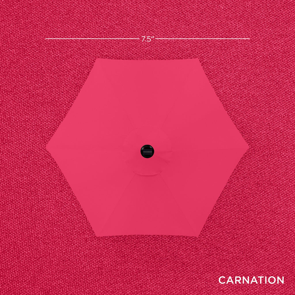 Outdoor Solar Patio Umbrella w/ Push Button Tilt, Crank Lift - 7.5ft