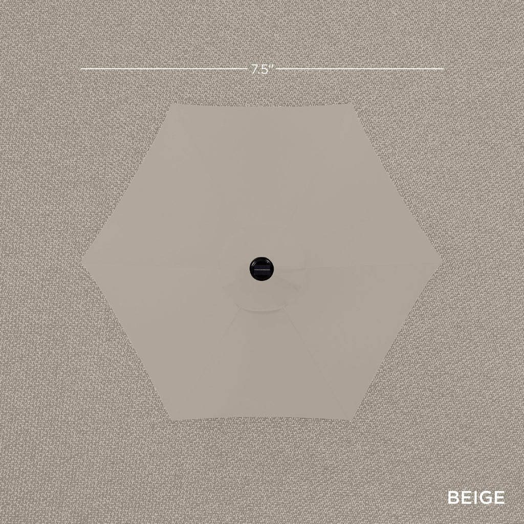 Outdoor Solar Patio Umbrella w/ Push Button Tilt, Crank Lift - 7.5ft