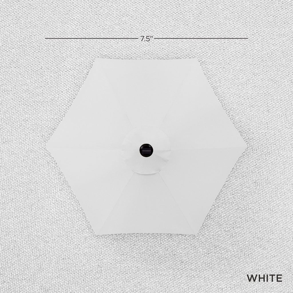 Outdoor Solar Patio Umbrella w/ Push Button Tilt, Crank Lift - 7.5ft