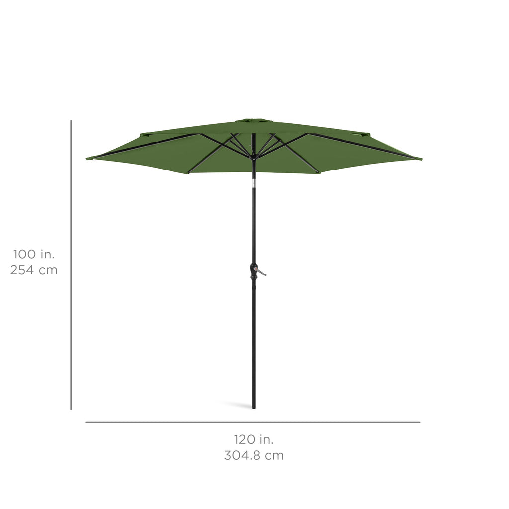 Outdoor Steel Market Patio Umbrella Decoration w/ Tilt, Crank Lift - 10ft