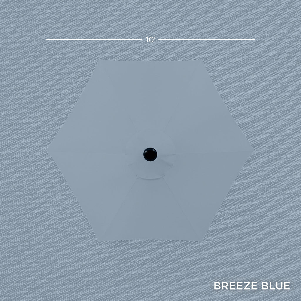 Outdoor Steel Market Patio Umbrella Decoration w/ Tilt, Crank Lift - 10ft