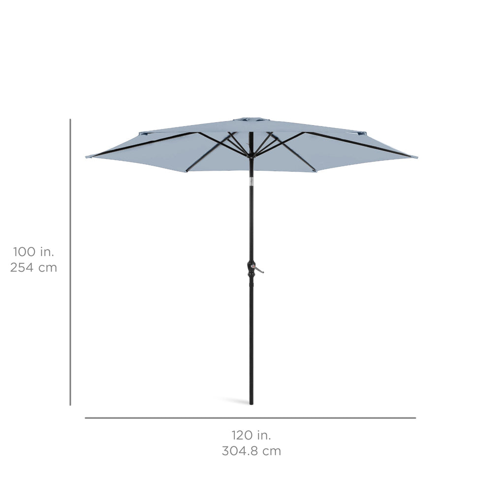 Outdoor Steel Market Patio Umbrella Decoration w/ Tilt, Crank Lift - 10ft