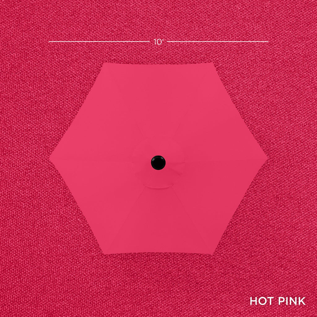 Outdoor Steel Market Patio Umbrella Decoration w/ Tilt, Crank Lift - 10ft