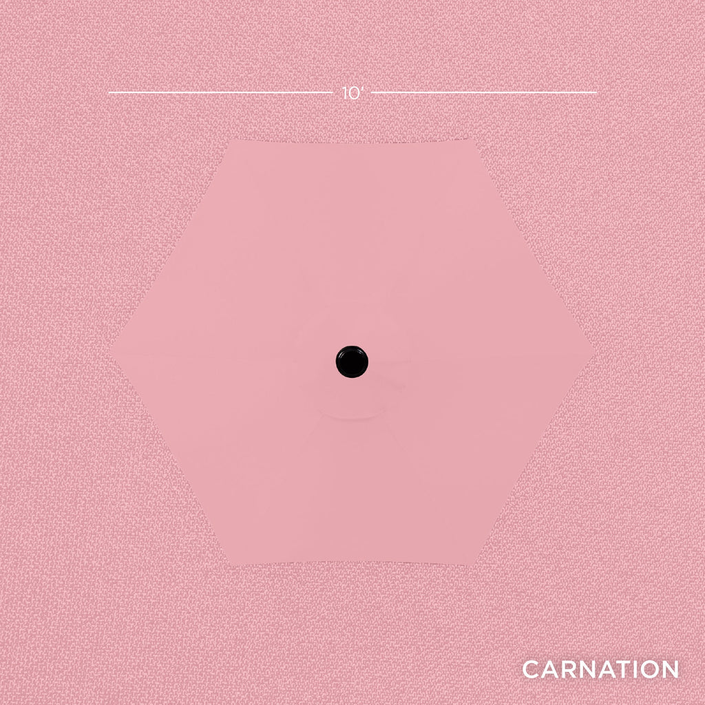 Outdoor Steel Market Patio Umbrella Decoration w/ Tilt, Crank Lift - 10ft