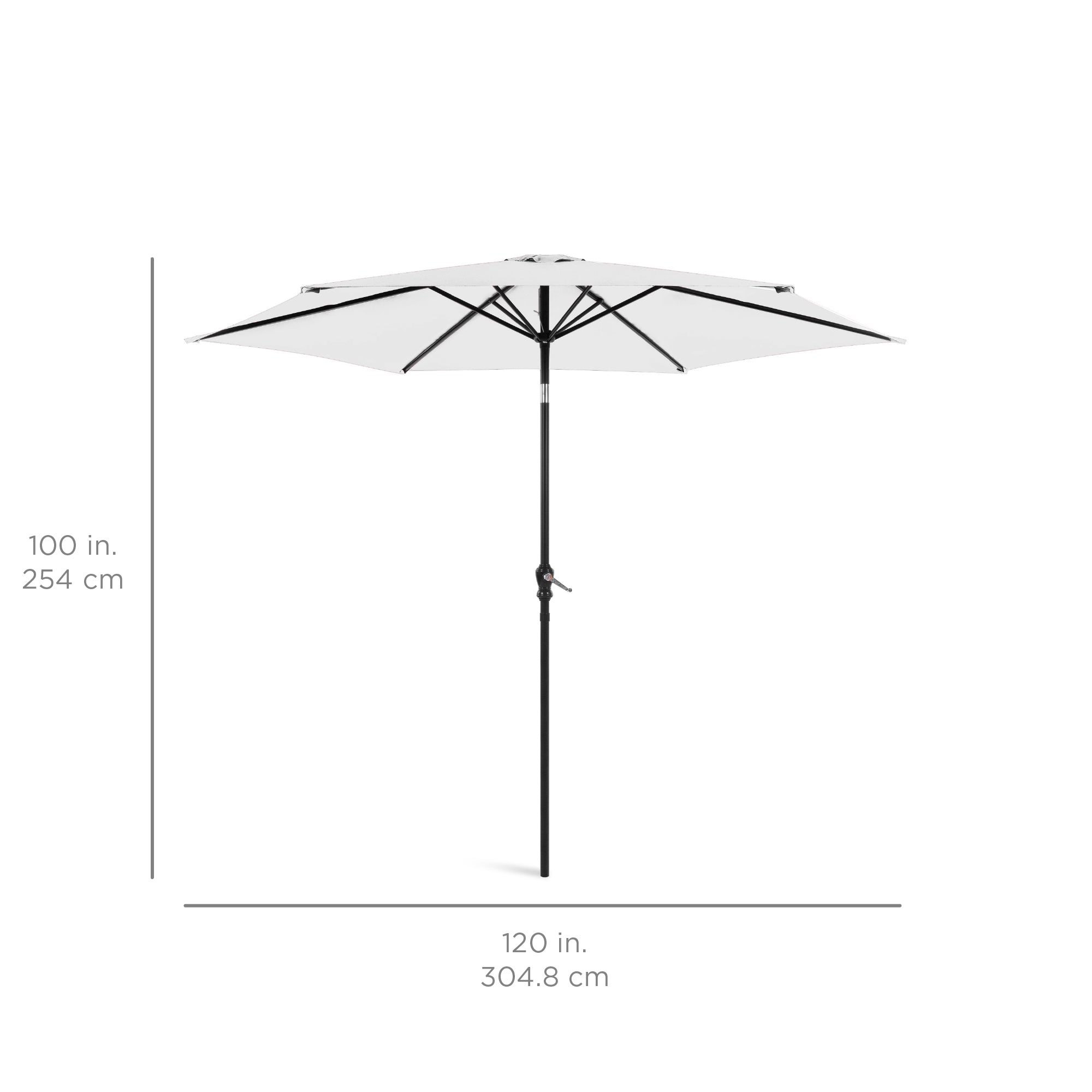 Outdoor Steel Market Patio Umbrella Decoration w/ Tilt, Crank Lift - 10ft