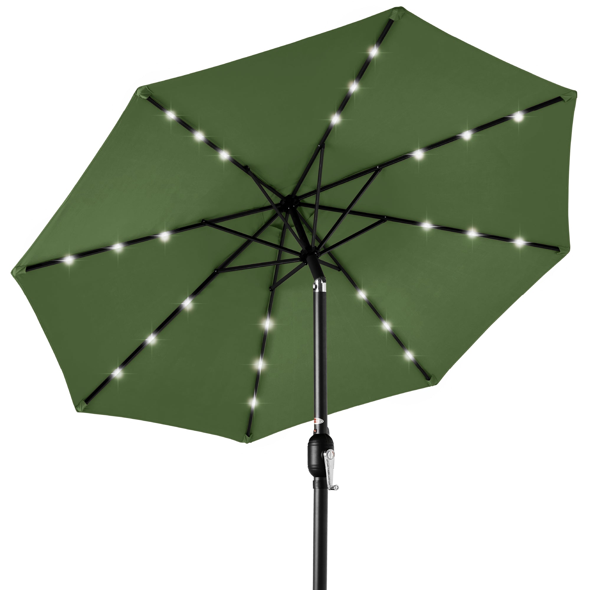 Solar LED Lighted Patio Umbrella w/ Tilt Adjustment, UV-Resistant - 10ft