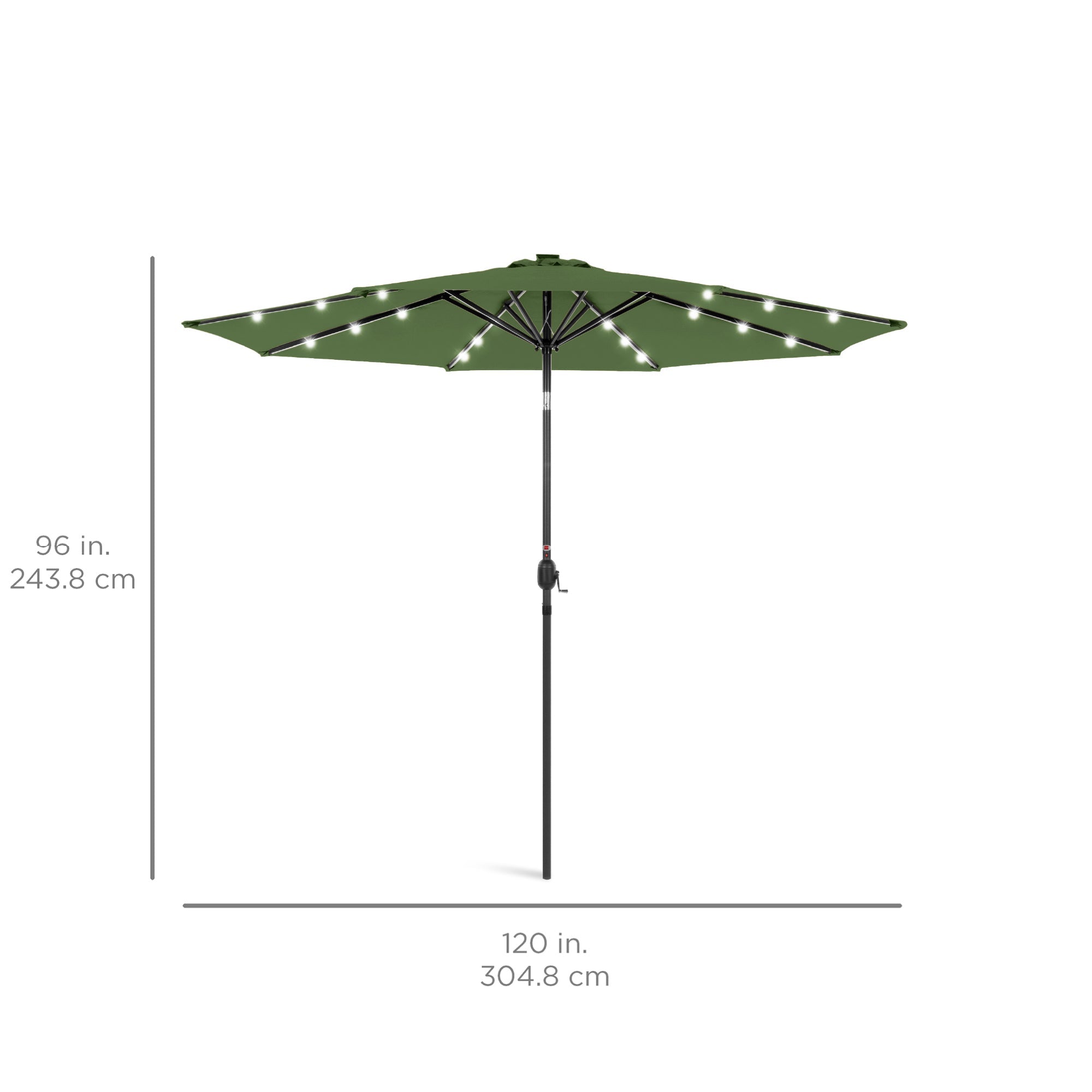 Solar LED Lighted Patio Umbrella w/ Tilt Adjustment, UV-Resistant - 10ft