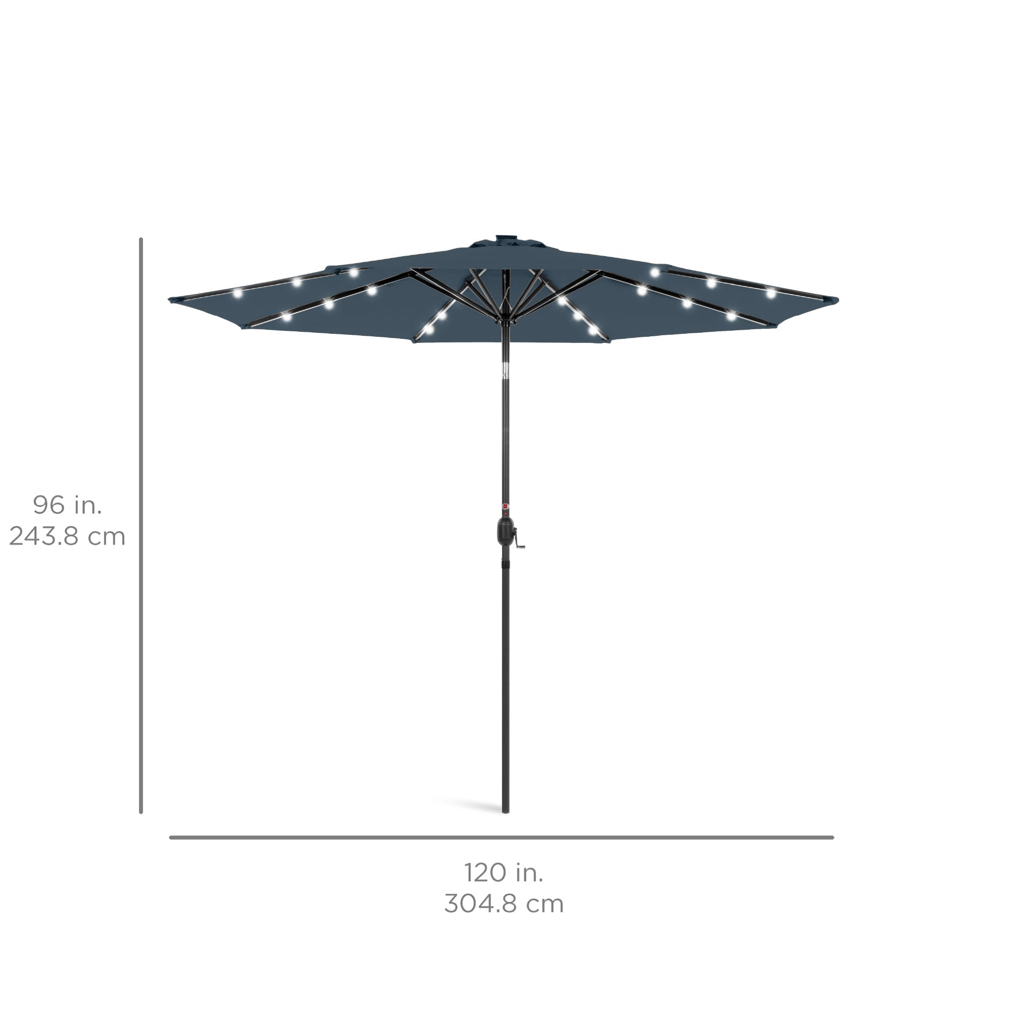 Solar LED Lighted Patio Umbrella w/ Tilt Adjustment, UV-Resistant - 10ft